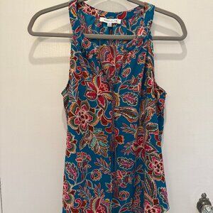 Rose and Olive Halter Tank Turquoise Paisley Small Like New